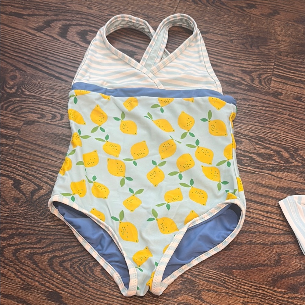 Kids Lemon Print One Piece Swimsuit